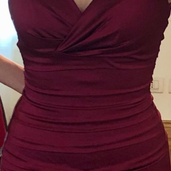 *NWT* Cranberry Pleated-Waist Cap-Sleeve Cocktail Dress - Made in Canada - XXS - Picture 4 of 16